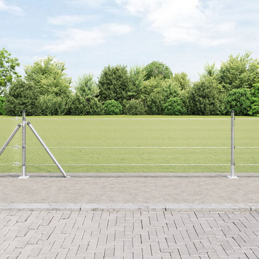Gegalvaniseerd Draadhek Met 13 Flenshekbomen 0,6X100 M Gegalvaniseerd Staal Gegalvaniseerd Staal