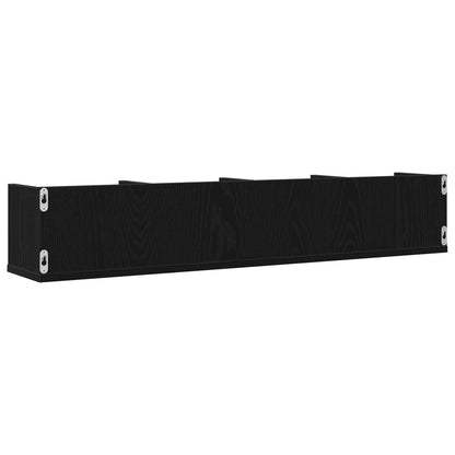 Cd Wandplank 100X18X18 Cm Geengineerd Hout Zwart eiken