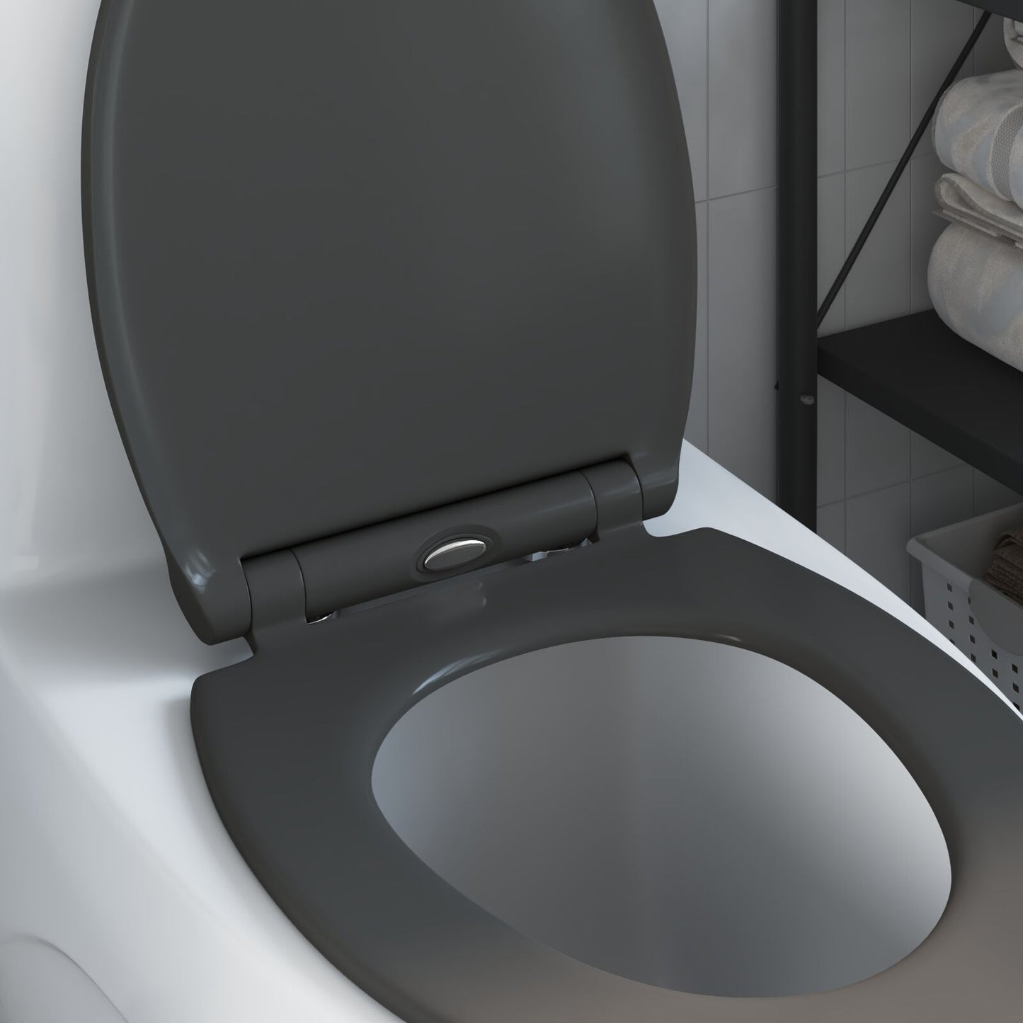 Quick Release Toiletbril Met Soft Close Duroplast Anthraciet