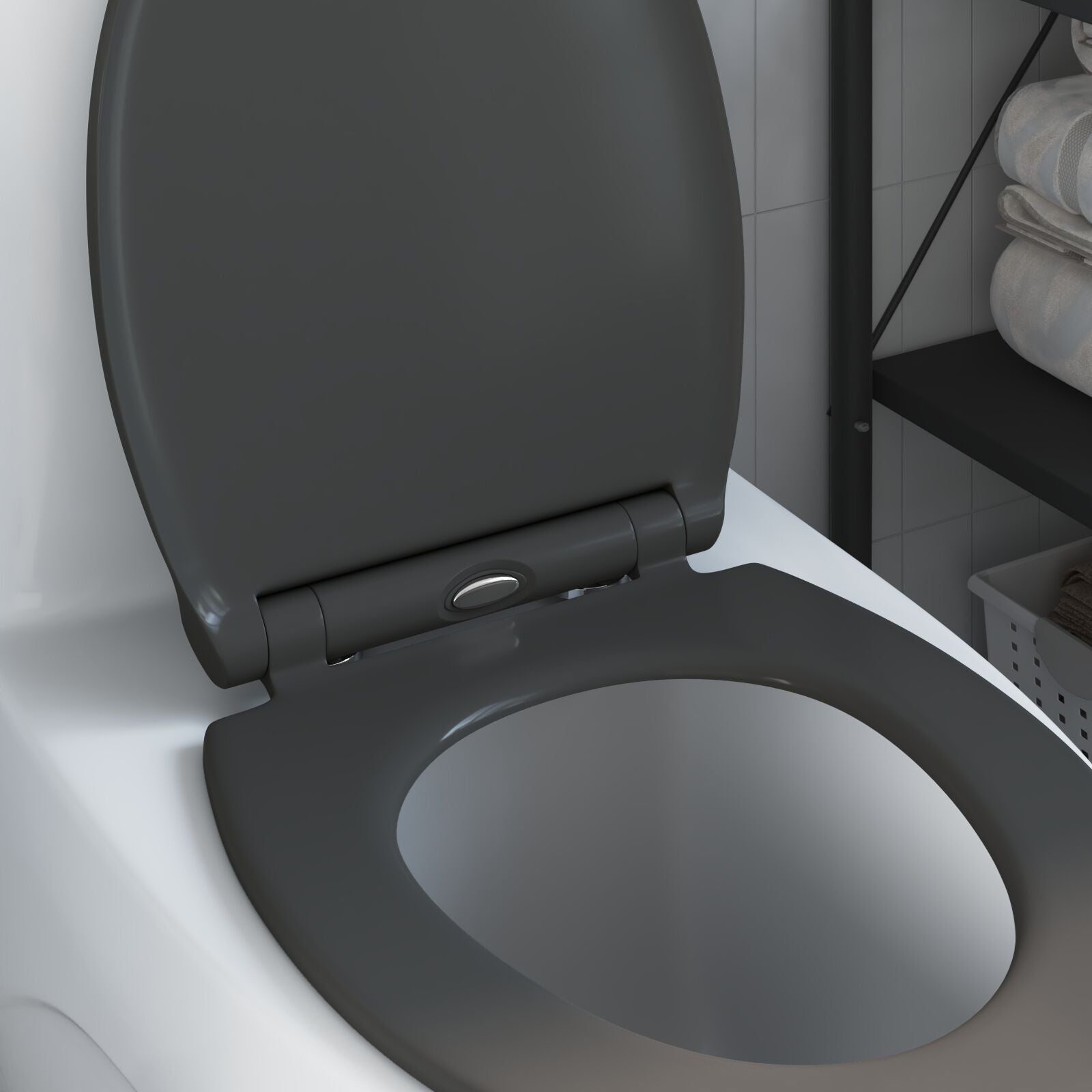 Quick Release Toiletbril Met Soft Close Duroplast Anthraciet