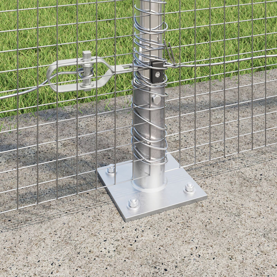 Gelaste Draad Hek Met 7 Flanged Posts 1.4X10 M Gegalvaniseerd Staal Gegalvaniseerd Staal