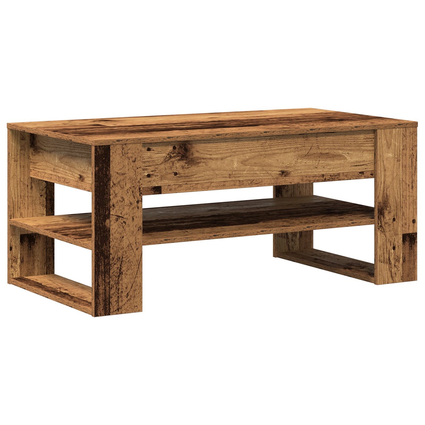 Salontafel Oude Hout 102X55X45 Cm Gelaagd Hout