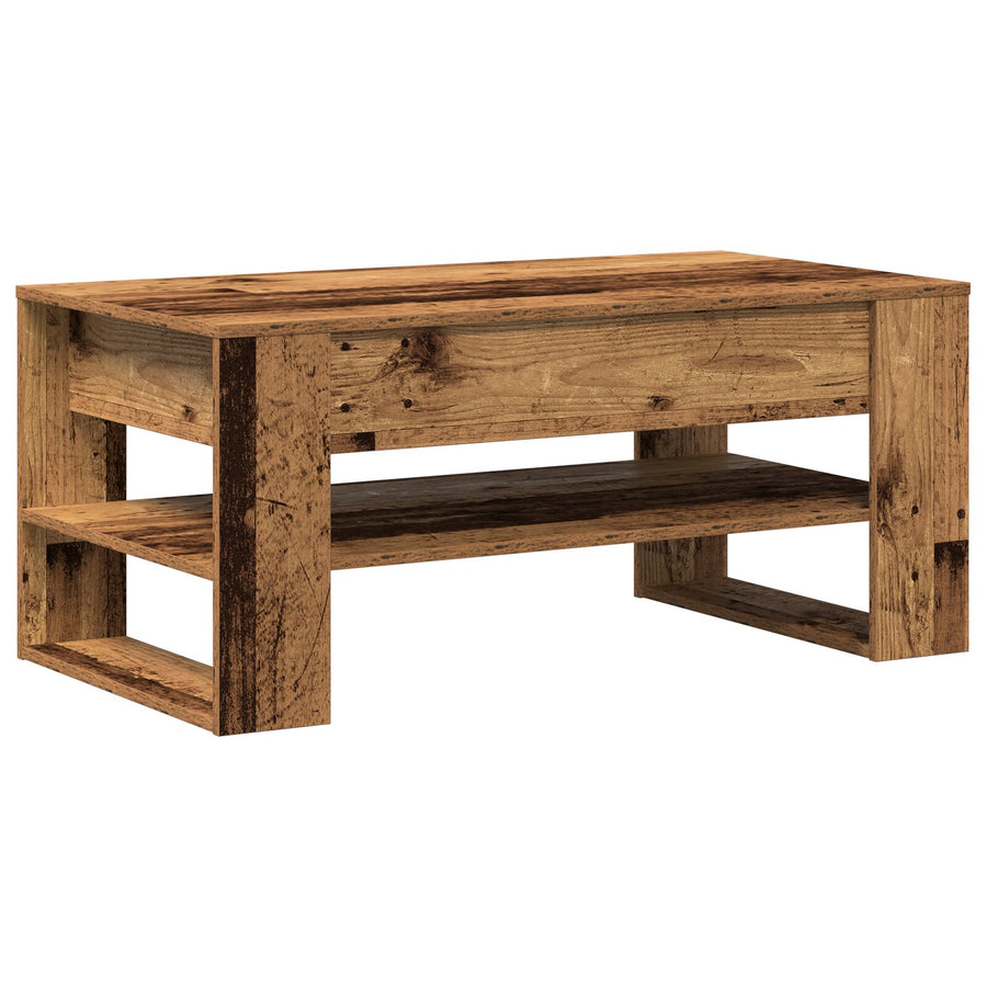 Salontafel Oude Hout 102X55X45 Cm Gelaagd Hout