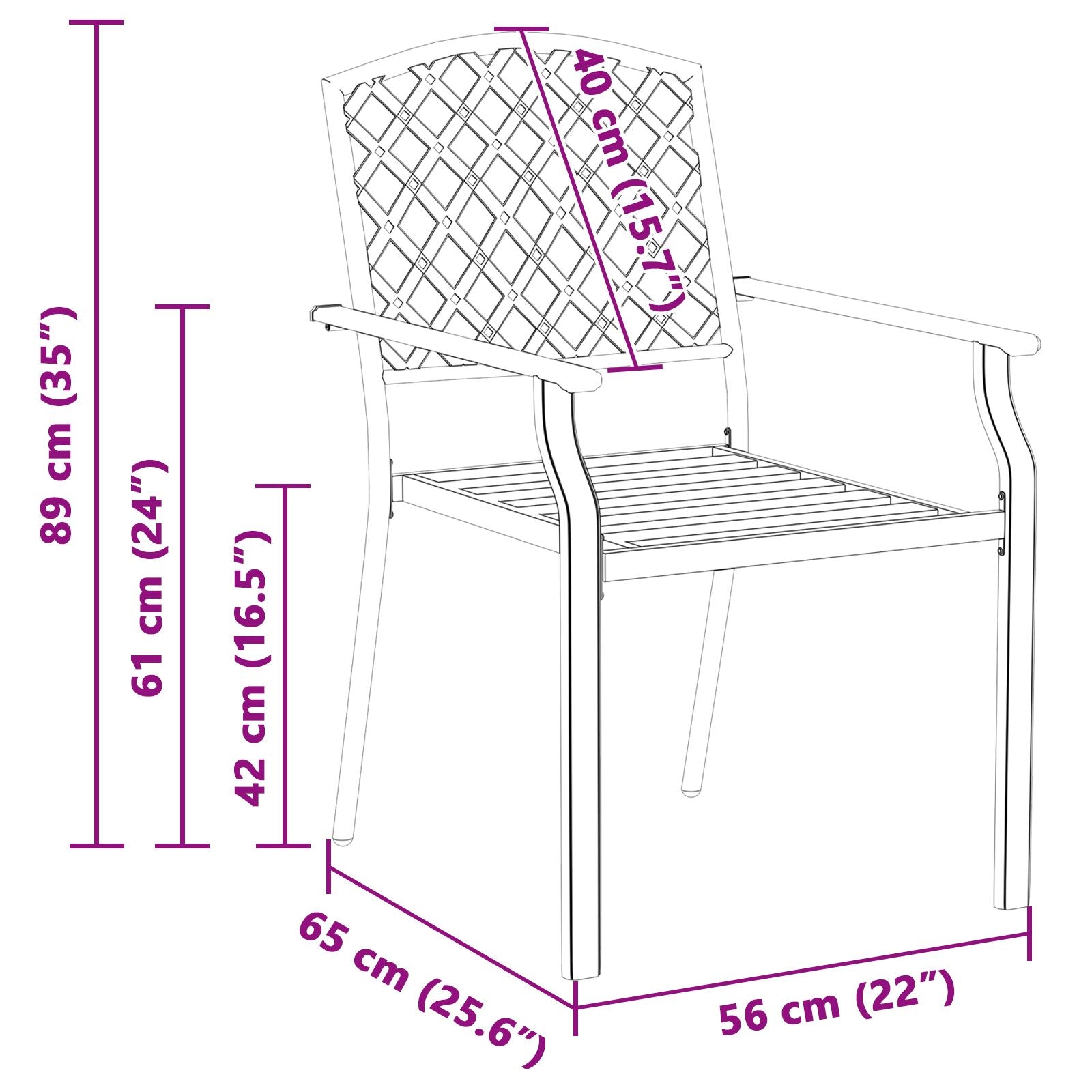 Tuinstoelen 4 Stuks Stapelbaar Antraciet Staal