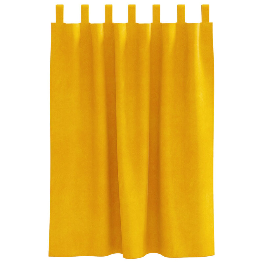 Blackout Gordijnen Met Hanglussen 2 Stuks Velours Mosterdgeel 140 x 140 cm met ophanglussen