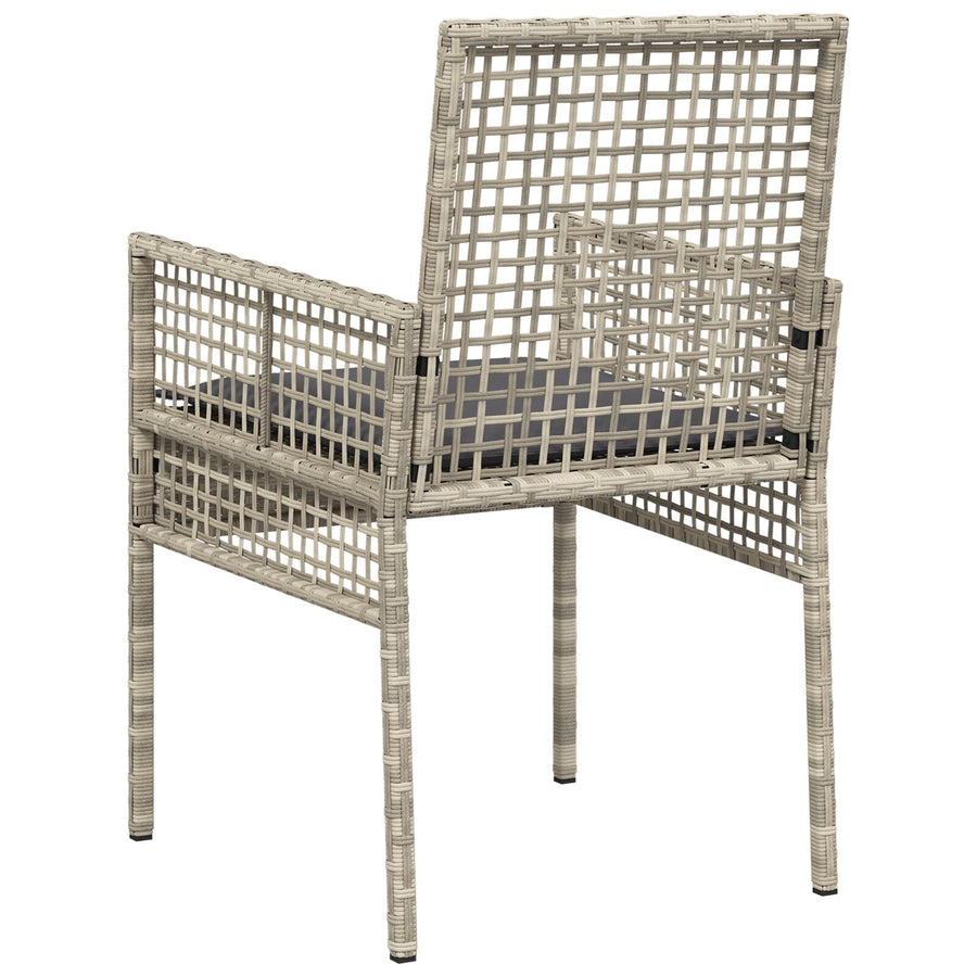 Tuinstoelen 2 Stuks Met Kussens Poly Rattan Lichtgrijs en Donkergrijs