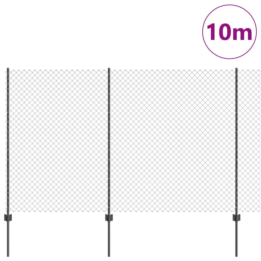 Kettinglink Hek Met 20 U-Stukken Grijs 1.5X10 M Staal