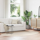 Rugs Oval HUARTE Beige 160 x 230 cm 100% Polyester