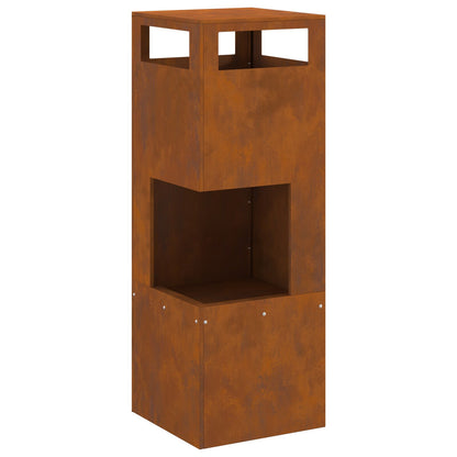 Vuurkorf Vierkant Verweerd Staal 35 x 35 x 100 cm Weerbestendig staal/Bruin