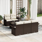 Sofa set with cushion 6 pcs Brown poly rattan