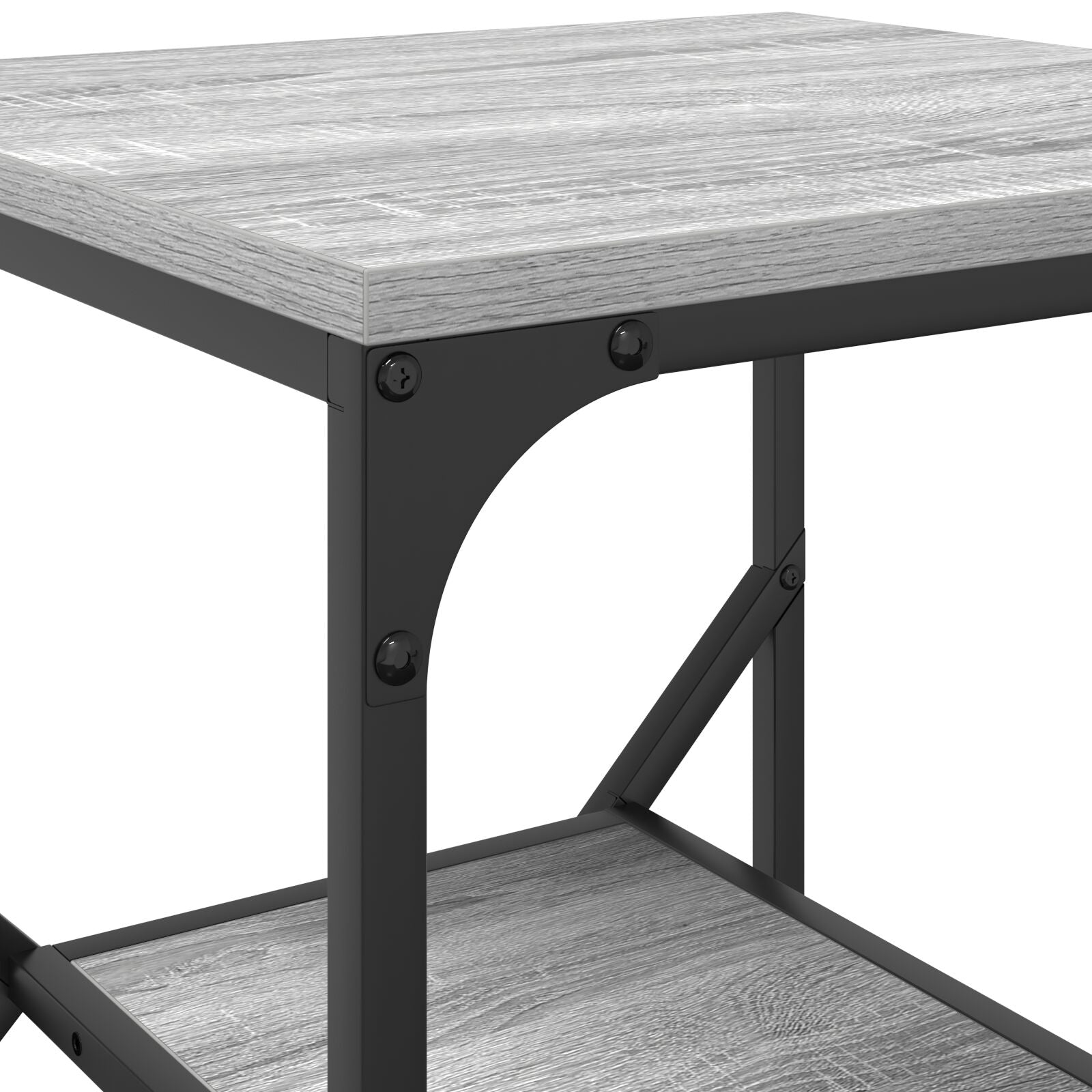 Bewerkt Hout Compact Nachtkastje Rechthoekig Grijs sonoma