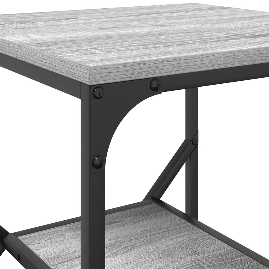 Bewerkt Hout Compact Nachtkastje Rechthoekig Grijs sonoma