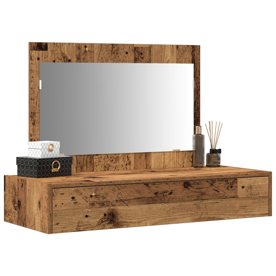 Wandkaptafel - Vintage Hout - 100 x 40 x 70 cm Oude hout zonder LED
