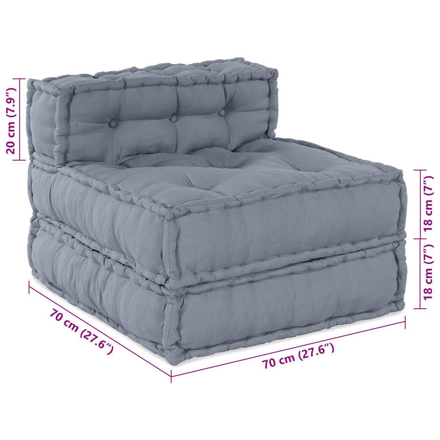 Modular Poef 70X70X54 Stof Grijs 70 x 70 x 54 cm Middelgrote sofa