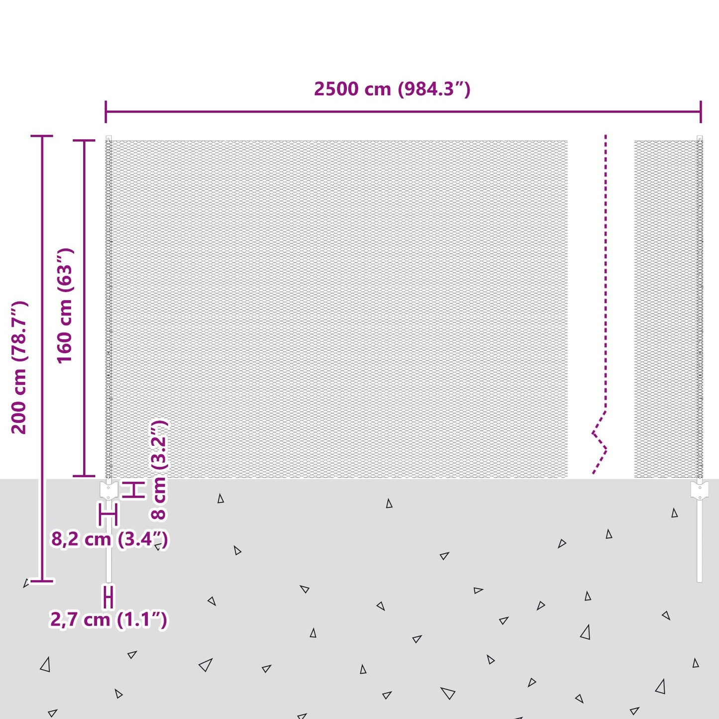 Heuvelpalen 22 Stuks U-Kanaal 160 Cm Gegalvaniseerd Staal,  Hexagonale Afscheiding 1,6X25 M Gegalvaniseerd Staal