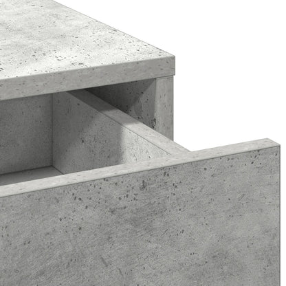 2-Delige Kaptafelset Met Led Licht Beton Grijs Gerecycled Hout