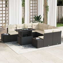 Tuinbankstel Set Van 9 Beige Rattan Buitentuinbankstel