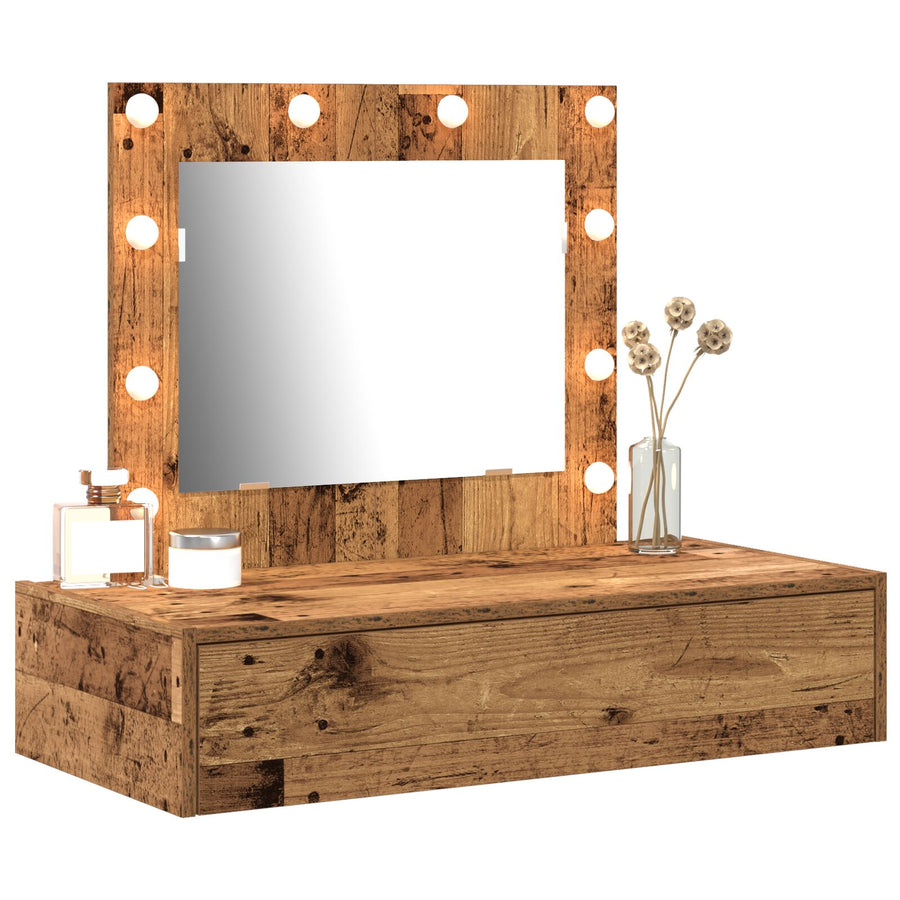 Wandgemonteerde Kaptafel -Lampen 83 x 40 x 70 cm Oud hout met LED