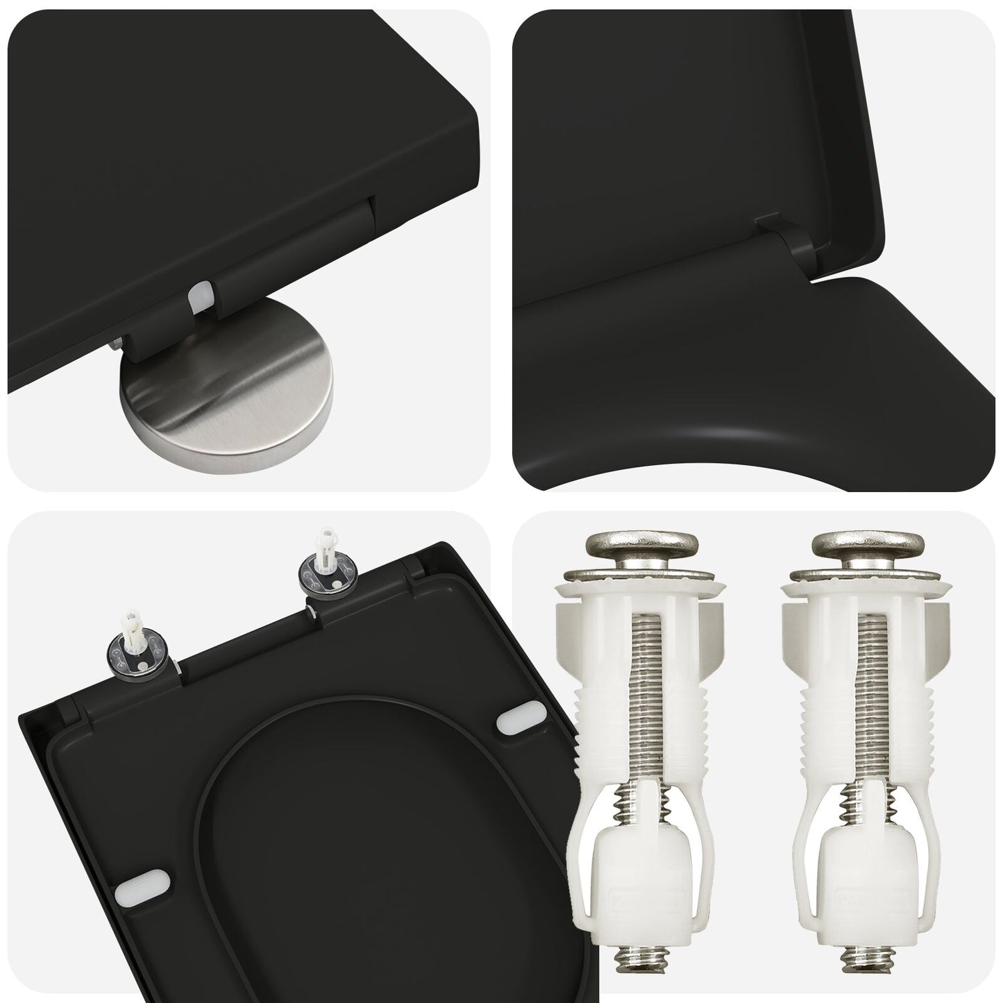 Toiletbril Met Snelle Release En Zachte Sluiting Duroplast Zwart