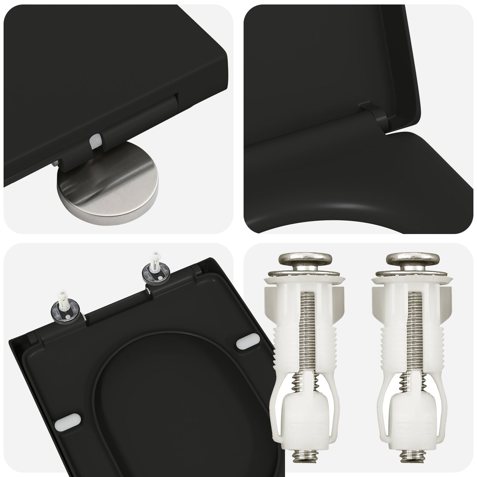 Toiletbril Met Snelle Release En Zachte Sluiting Duroplast Zwart