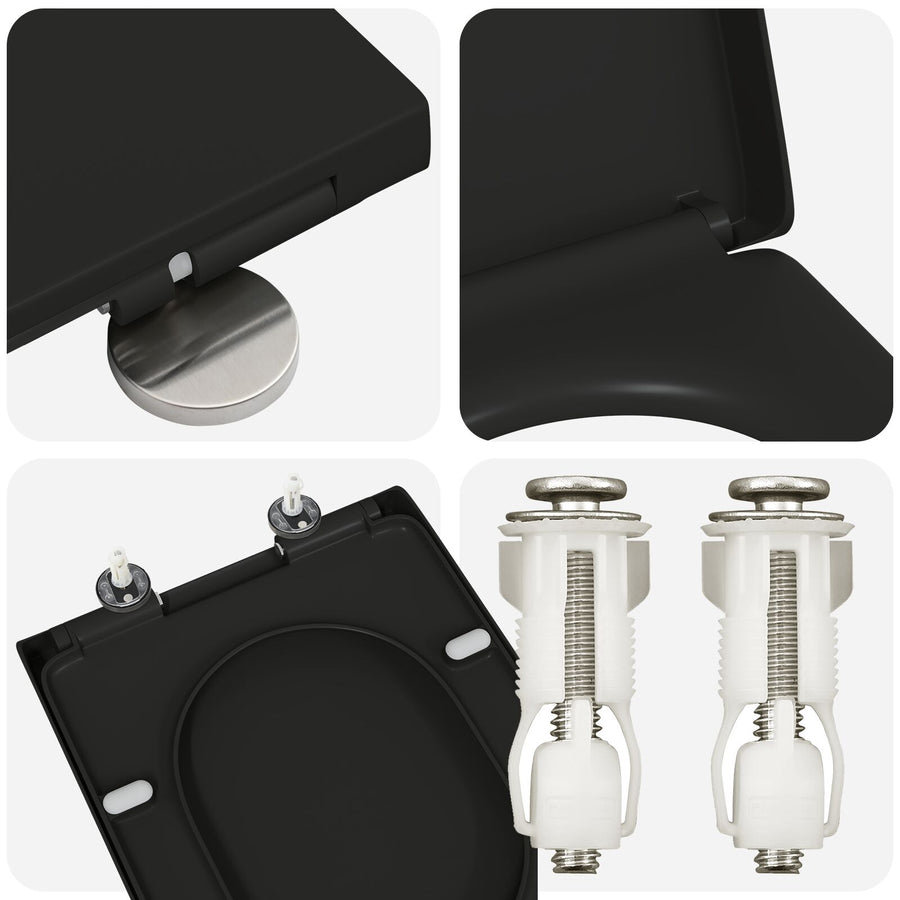 Toiletbril Met Snelle Release En Zachte Sluiting Duroplast Zwart