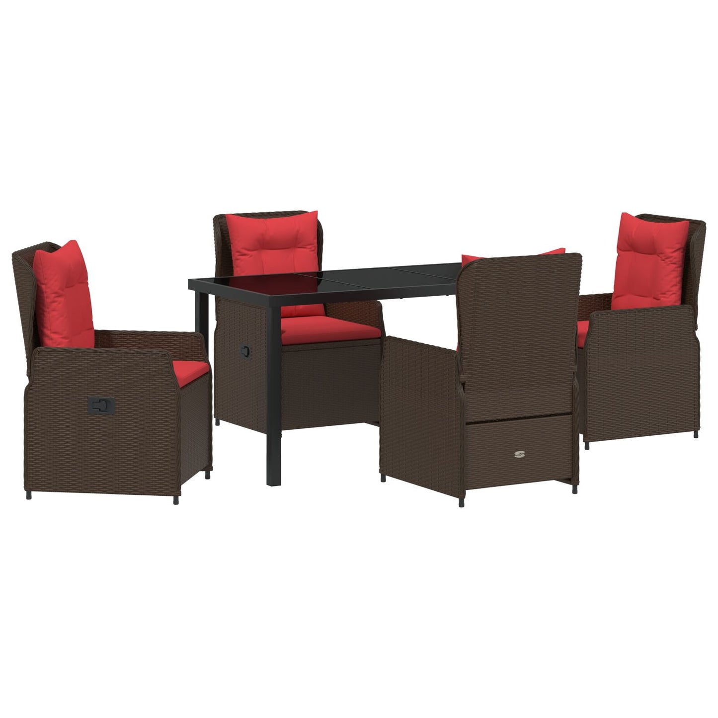 5 Persoons Tuinset Bruin Poly Rattan
