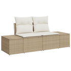Tuinbankenset poly rattan 8-delig beige