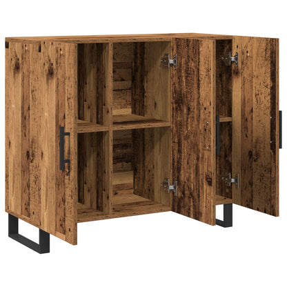Dressoir Met 3 Deuren Oud Hout 90X34X80 Cm Engineered Hout