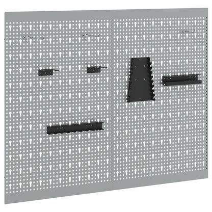 Pegboards 2 Pack Met 8 Accessoires, Grijs, 50X Staal 80 cm