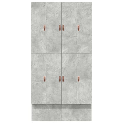Opbergbedframe Beton Grijs Bewerkt Hout 120 X 190 Cm Artisanaal Eiken