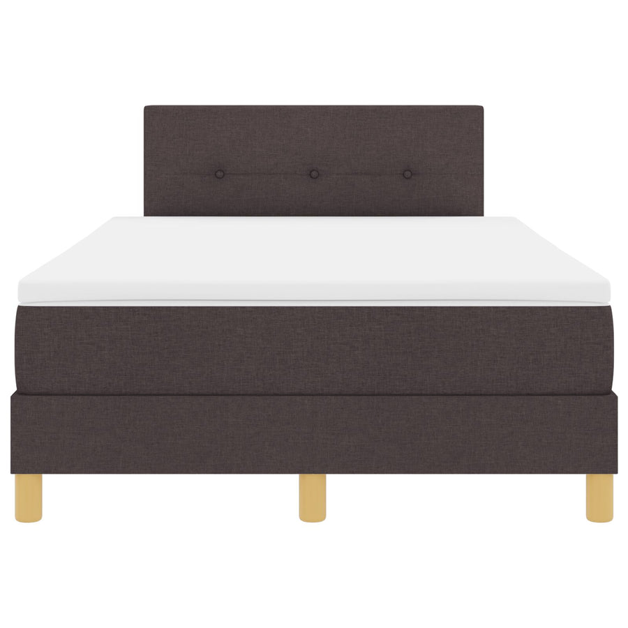 Boxspringbed Met Matras Stof Donkerbruin 120 x 200 cm Knopen met knopen