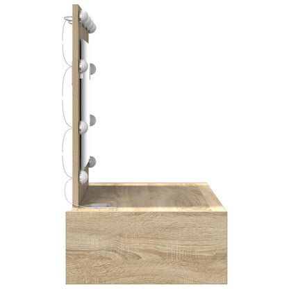 Wandkaptafel Verlichting 83 x 40 x 70 cm Sonoma eiken met LED