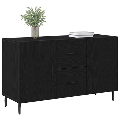 Dressoir Zwart Eiken 100X36X60 Cm Geperst Hout