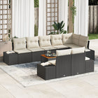 Loungeset 9-delig zwart poly rattan