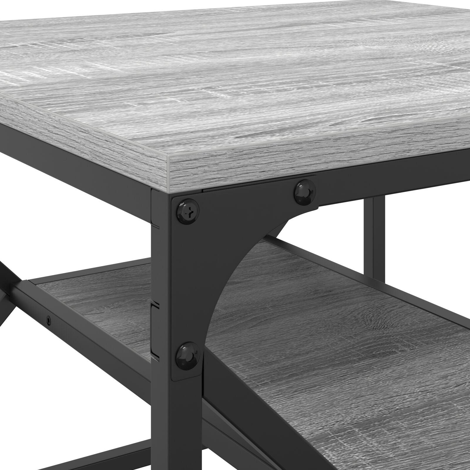 Salontafel Met Plank - - - Gemaakt Van Bewerkt Hout Grijs sonoma 51 x 50 x 40 cm