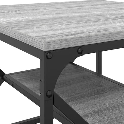 Salontafel Met Plank - - - Gemaakt Van Bewerkt Hout Grijs sonoma 51 x 50 x 40 cm