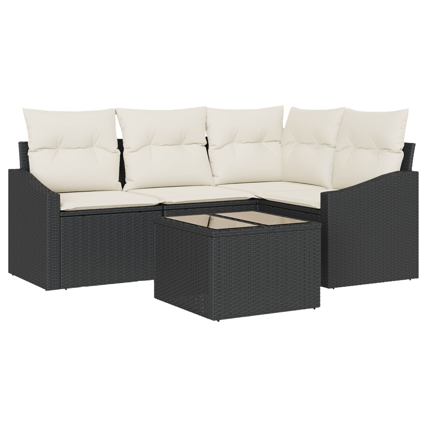 4-Delige Tuin Sofa Set Met Kussens Bruin Poly Rieten