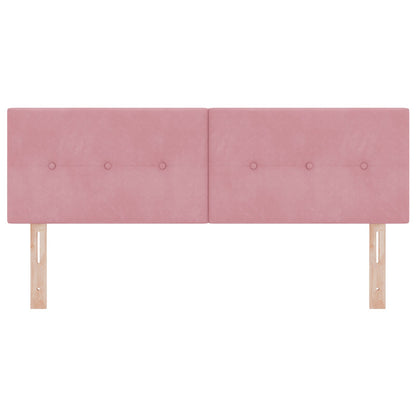 Hoofdbord Met Knopen Gequilt Fluweel Roze 140 cm Lage hoofdbord