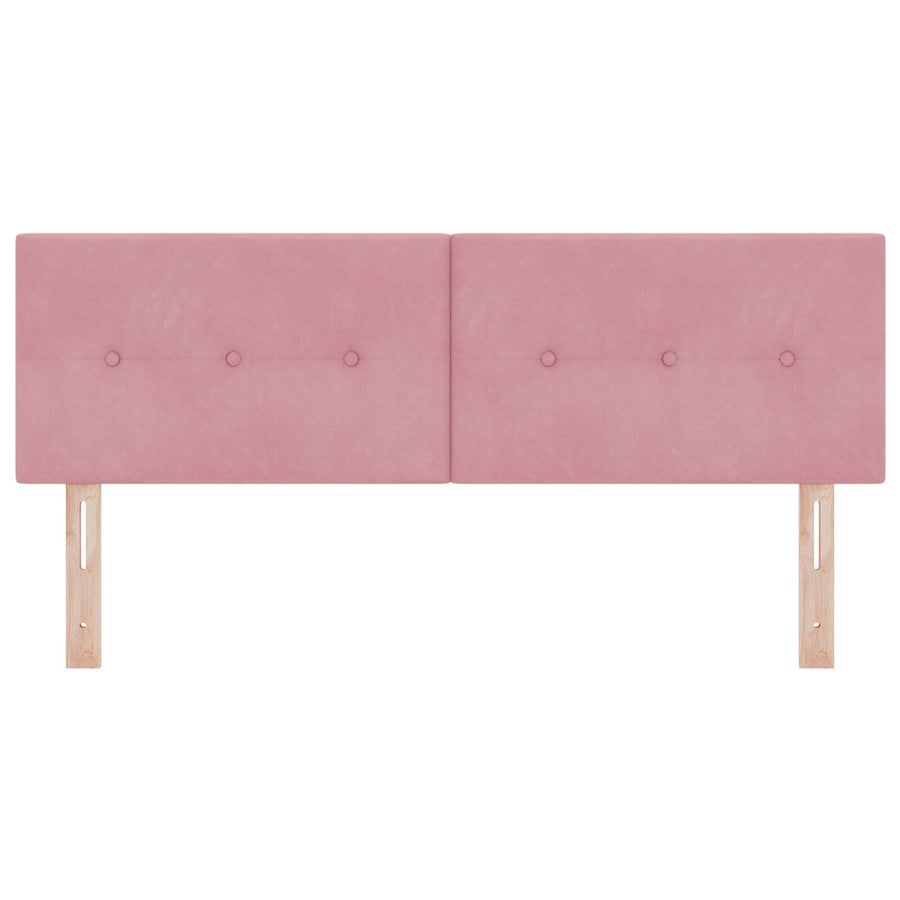 Hoofdbord Met Knopen Gequilt Fluweel Roze 140 cm Lage hoofdbord