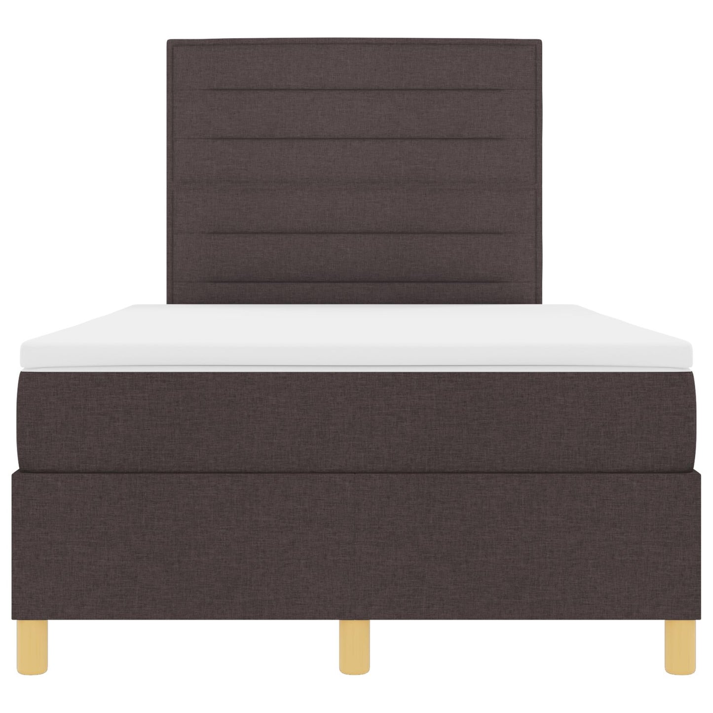 Boxspring Bed Met Matras Donkerbruin 120X200 Cm Stof Blauw