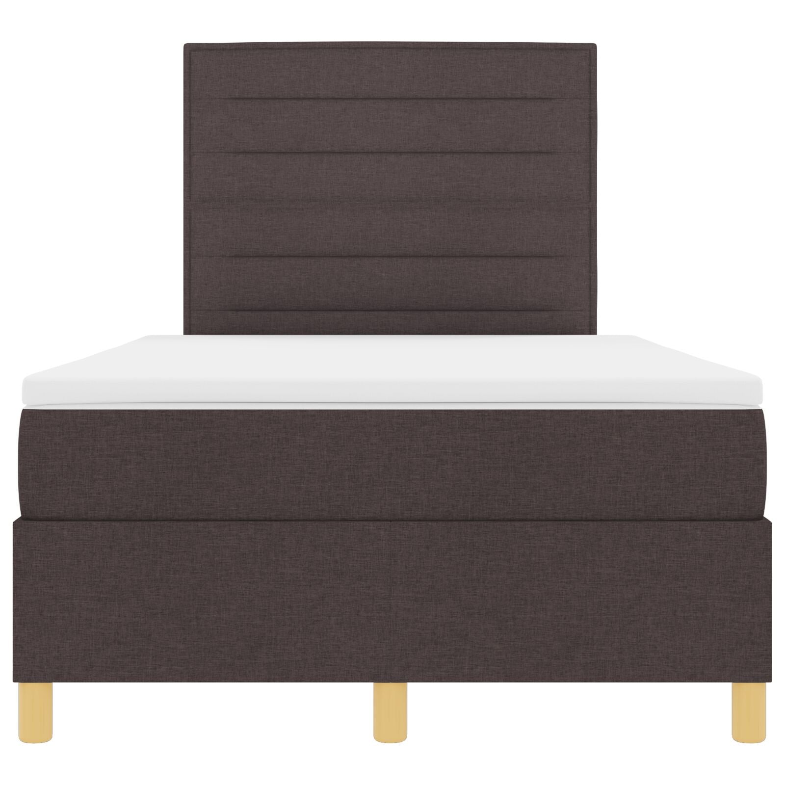 Boxspring Bed Met Matras Donkerbruin 120X200 Cm Stof Blauw