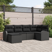 Tuinset poly rattan 6-delig zwart