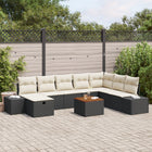 Loungeset 9-delig poly rotan zwart