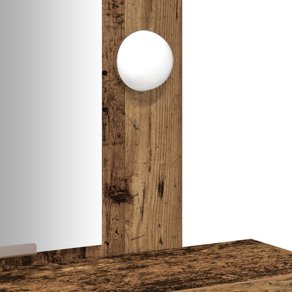 Kaptafel Met Led-Verlichting Oud hout 50 x 41 x 140 cm