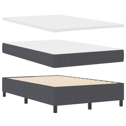 Boxspringbed Met Matras Donkergrijs 120X200 Cm Korduroy Stof