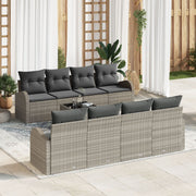 Tuin loungeset lichtgrijs poly rattan 4-6 personen