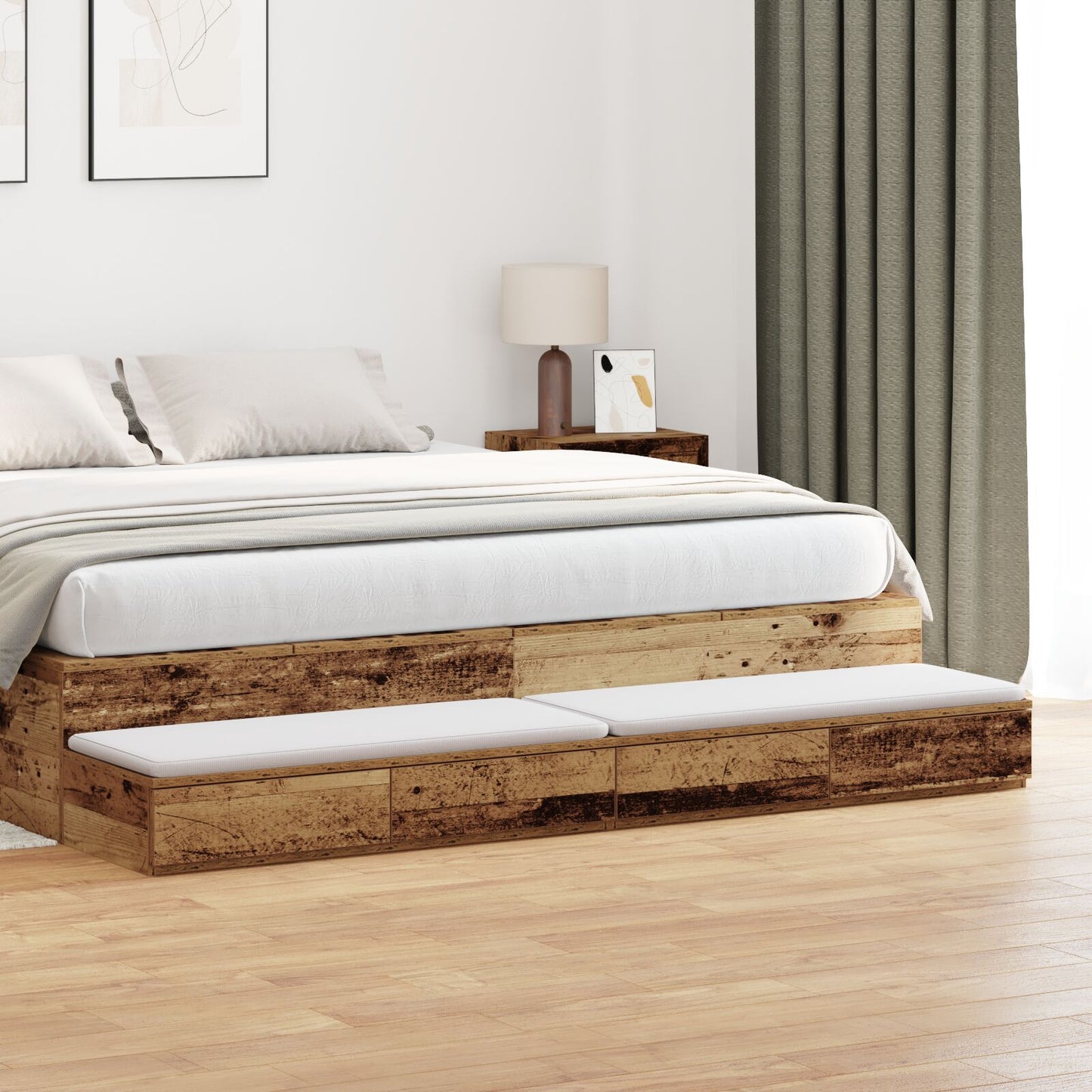 Bedlade Oude Hout Engineered Wood Oud hout 180 x 36,5 x 16,5 cm