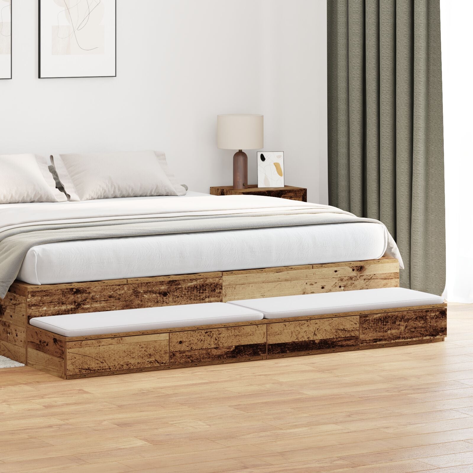 Bedlade Oude Hout Engineered Wood Oud hout 180 x 36,5 x 16,5 cm