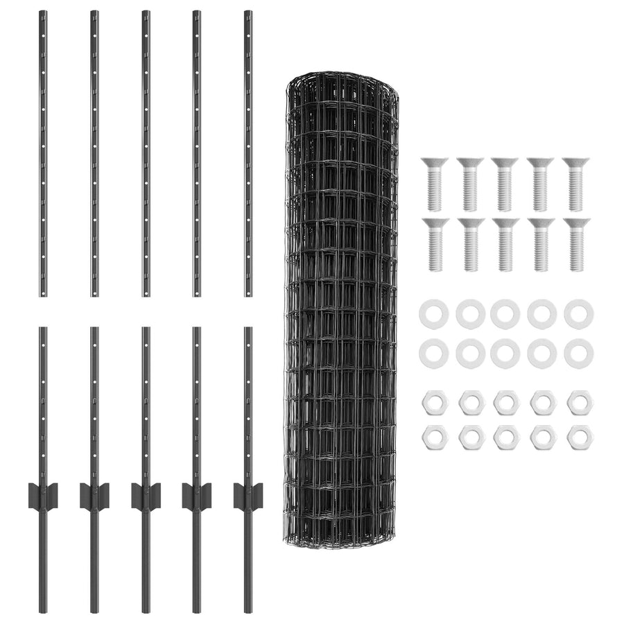 Tuinhekken Set Set Van 2 Grijs Gepoedercoat Staal 10 X 1 M