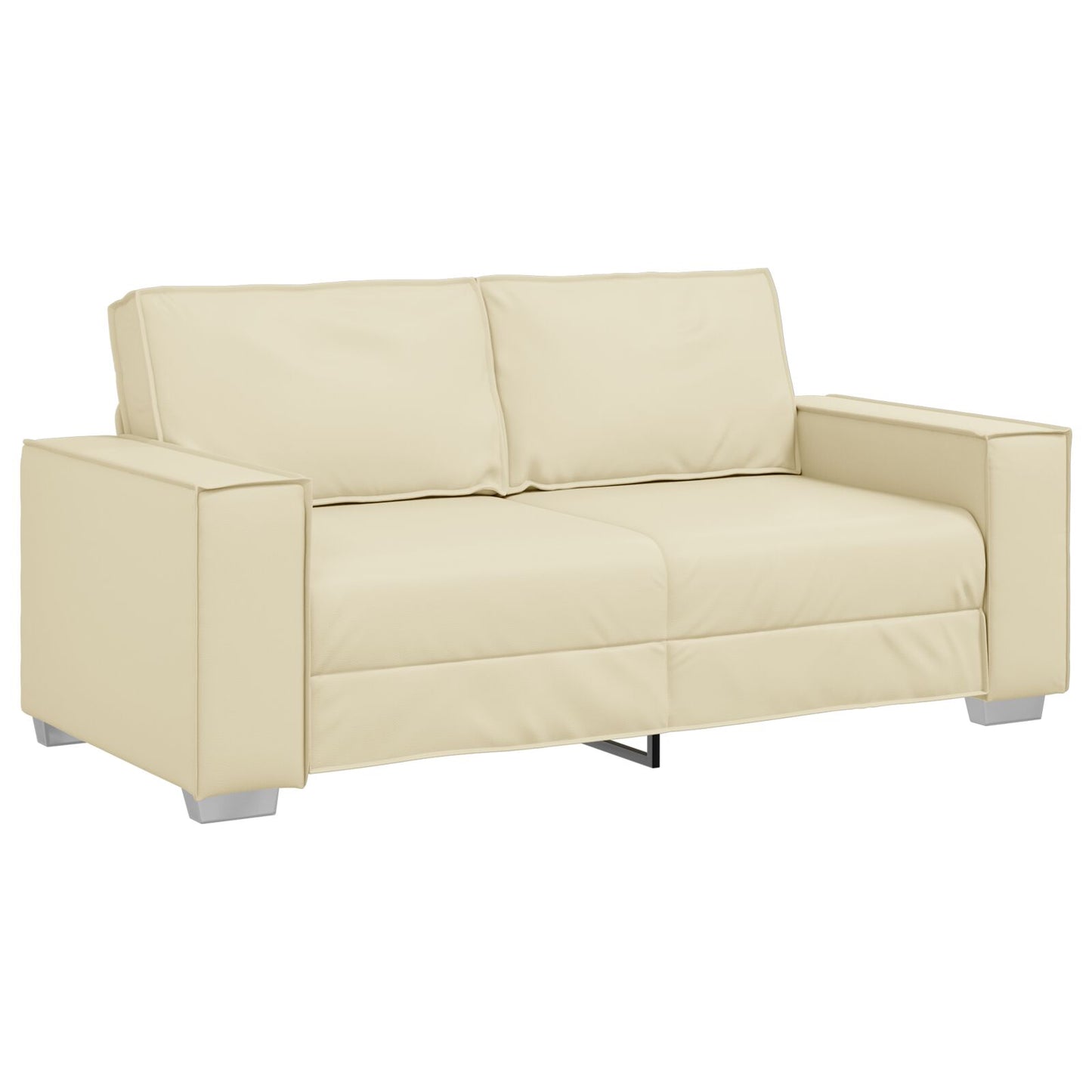 Loveseat Bank Kunstleer Crème 140 cm